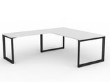 OL Anvil Melamine Top Metal Frame Office Desk with Return