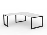 OL Anvil Melamine Top Metal Frame Office Desk with Return