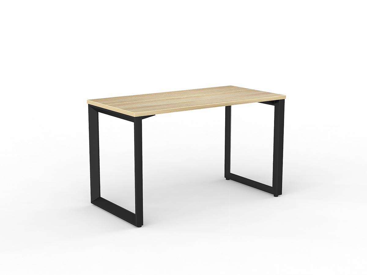 OL Anvil Straight Desk – Oak Top with Black Frame