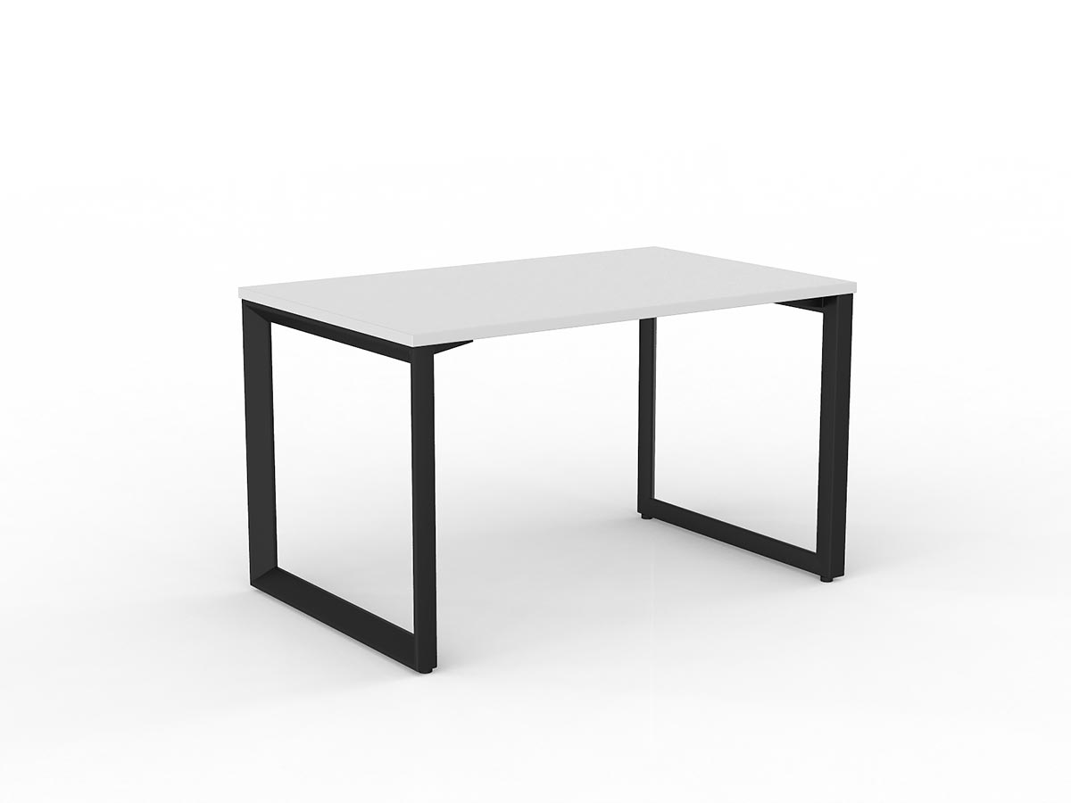 OL Anvil Straight Desk – White Top with Black Frame