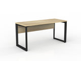 OL Anvil Straight Desk with Modesty – Oak Top with Black Frame