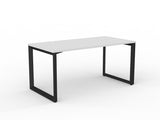 OL Anvil Straight Desk – White Top with Black Frame