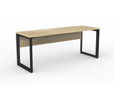 OL Anvil Straight Desk with Modesty – Oak Top with Black Frame