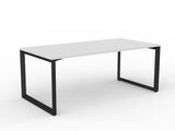 OL Anvil Straight Desk – White Top with Black Frame