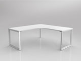 OL Anvil 90° Workstation Corner Desk – White Top with White Frame