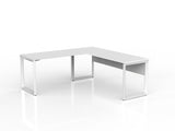 OL Anvil Desk with Return and Modesty – White Top with White Frame