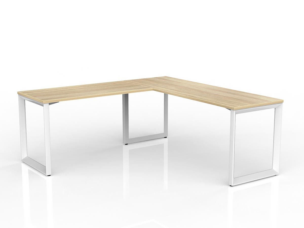 OL Anvil Melamine Top Metal Frame Office Desk with Return