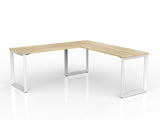 OL Anvil Melamine Top Metal Frame Office Desk with Return