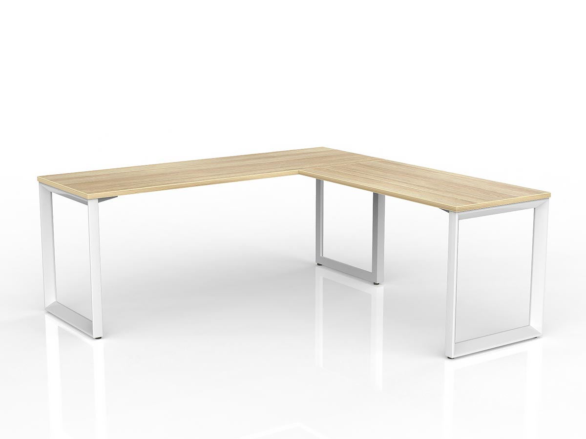 OL Anvil Melamine Top Metal Frame Office Desk with Return