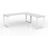 OL Anvil Melamine Top Metal Frame Office Desk with Return