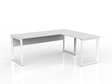 OL Anvil Desk with Return and Modesty – White Top with White Frame