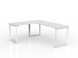 OL Anvil Melamine Top Metal Frame Office Desk with Return