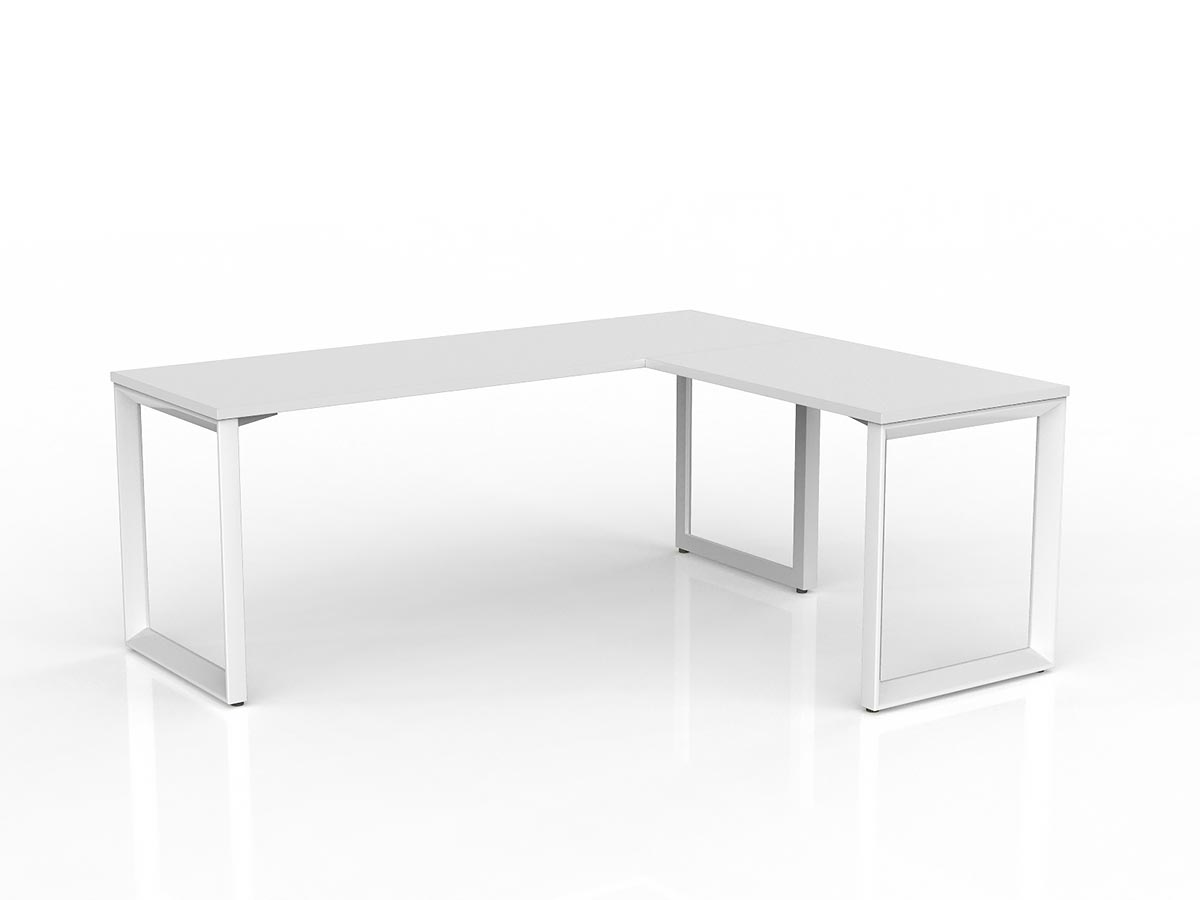 OL Anvil Melamine Top Metal Frame Office Desk with Return