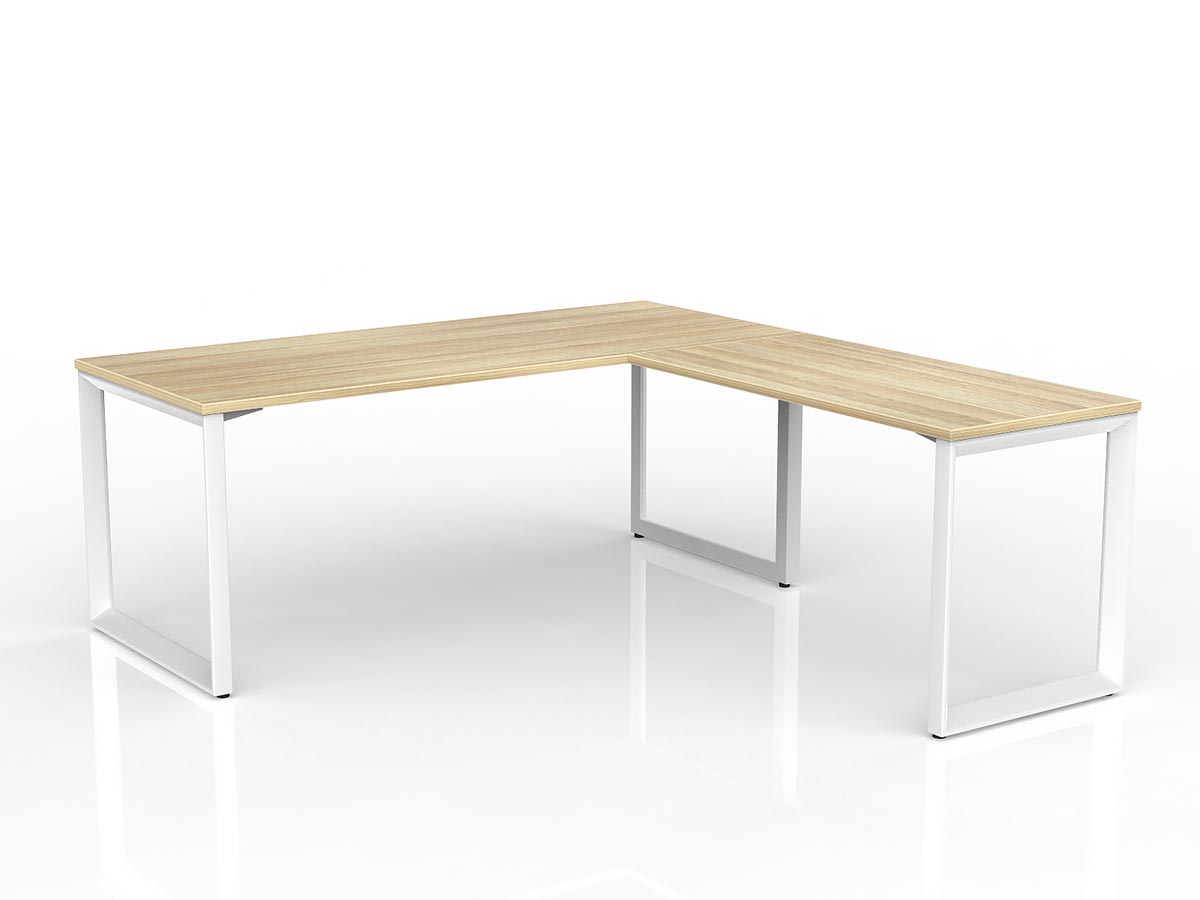 OL Anvil Melamine Top Metal Frame Office Desk with Return