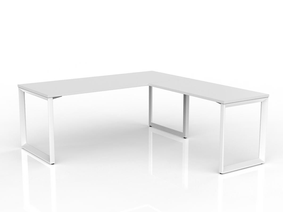 OL Anvil Melamine Top Metal Frame Office Desk with Return
