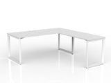 OL Anvil Melamine Top Metal Frame Office Desk with Return