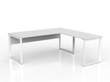 OL Anvil Desk with Return and Modesty – White Top with White Frame