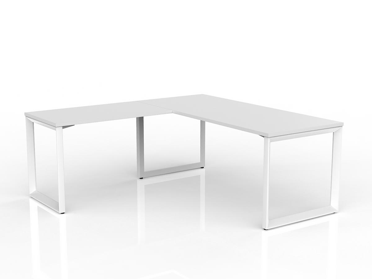 OL Anvil Melamine Top Metal Frame Office Desk with Return