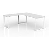 OL Anvil Melamine Top Metal Frame Office Desk with Return