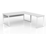 OL Anvil Desk with Return and Modesty – White Top with White Frame