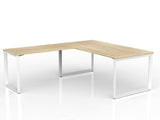 OL Anvil Melamine Top Metal Frame Office Desk with Return