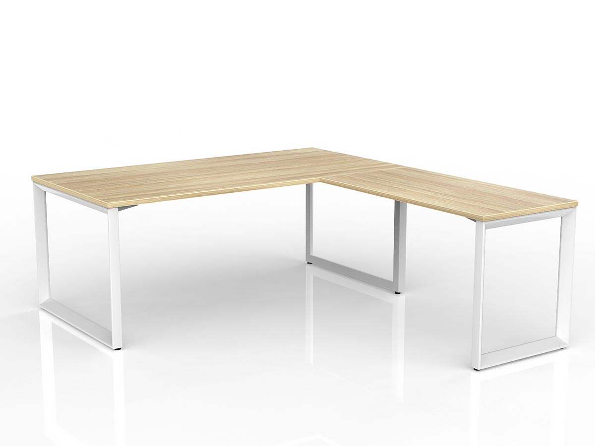OL Anvil Melamine Top Metal Frame Office Desk with Return