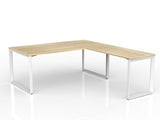 OL Anvil Melamine Top Metal Frame Office Desk with Return