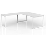 OL Anvil Melamine Top Metal Frame Office Desk with Return