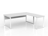 OL Anvil Desk with Return and Modesty – White Top with White Frame