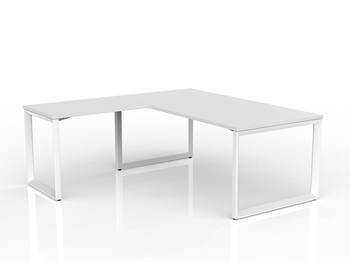 OL Anvil Melamine Top Metal Frame Office Desk with Return