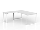 OL Anvil Melamine Top Metal Frame Office Desk with Return