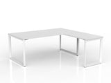 OL Anvil Melamine Top Metal Frame Office Desk with Return