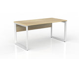 OL Anvil Straight Desk with Modesty – Oak Top with White Frame