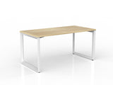 OL Anvil Straight Desk – Oak Top with White Frame