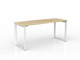 OL Anvil Straight Desk – Oak Top with White Frame