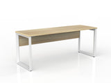 OL Anvil Straight Desk with Modesty – Oak Top with White Frame