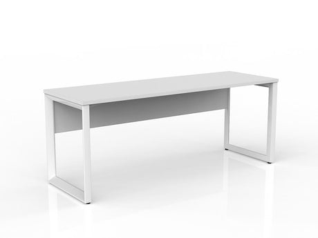 OL Anvil Straight Desk with Modesty – White Top with White Frame