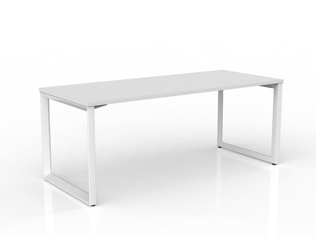 OL Anvil Straight Desk – White Top with White Frame