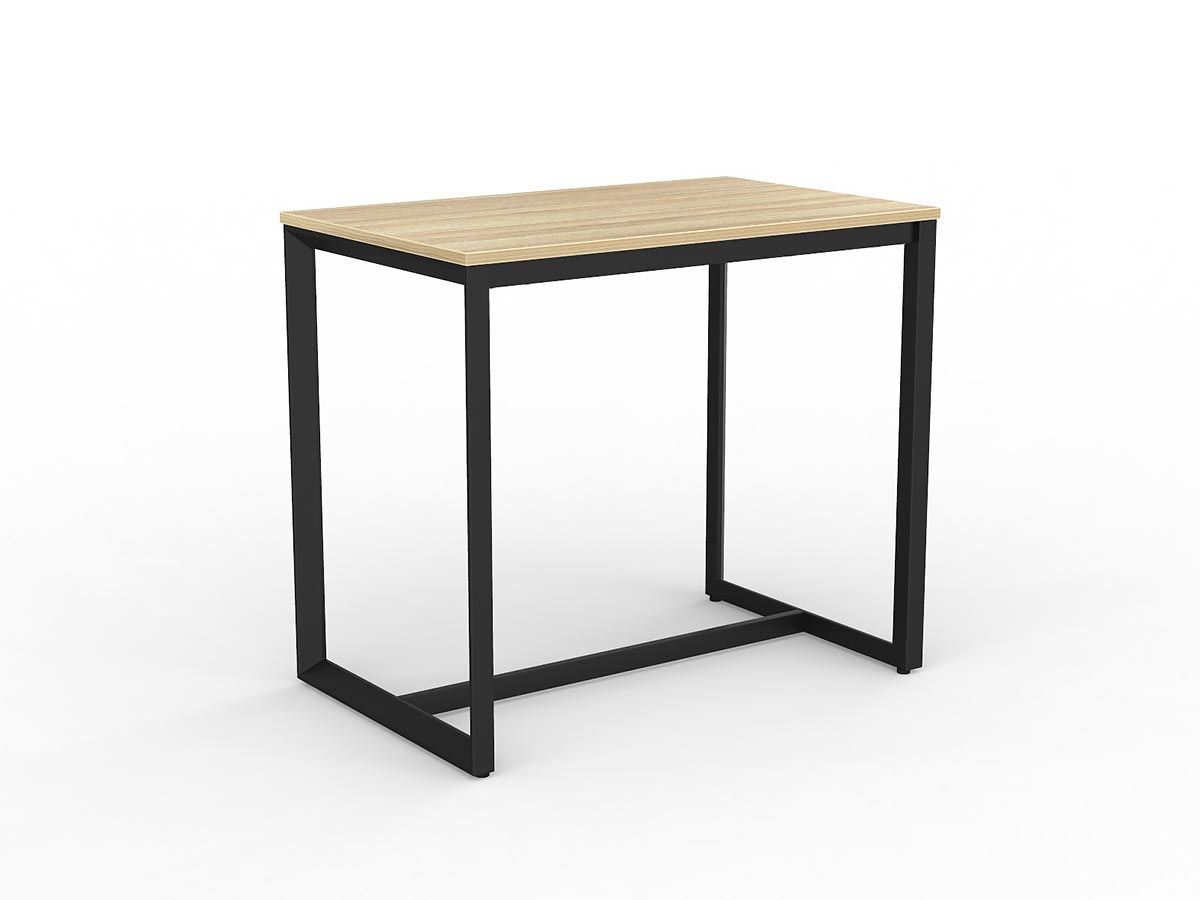 OL Anvil Bar Leaner Table – Oak Top with Black Base