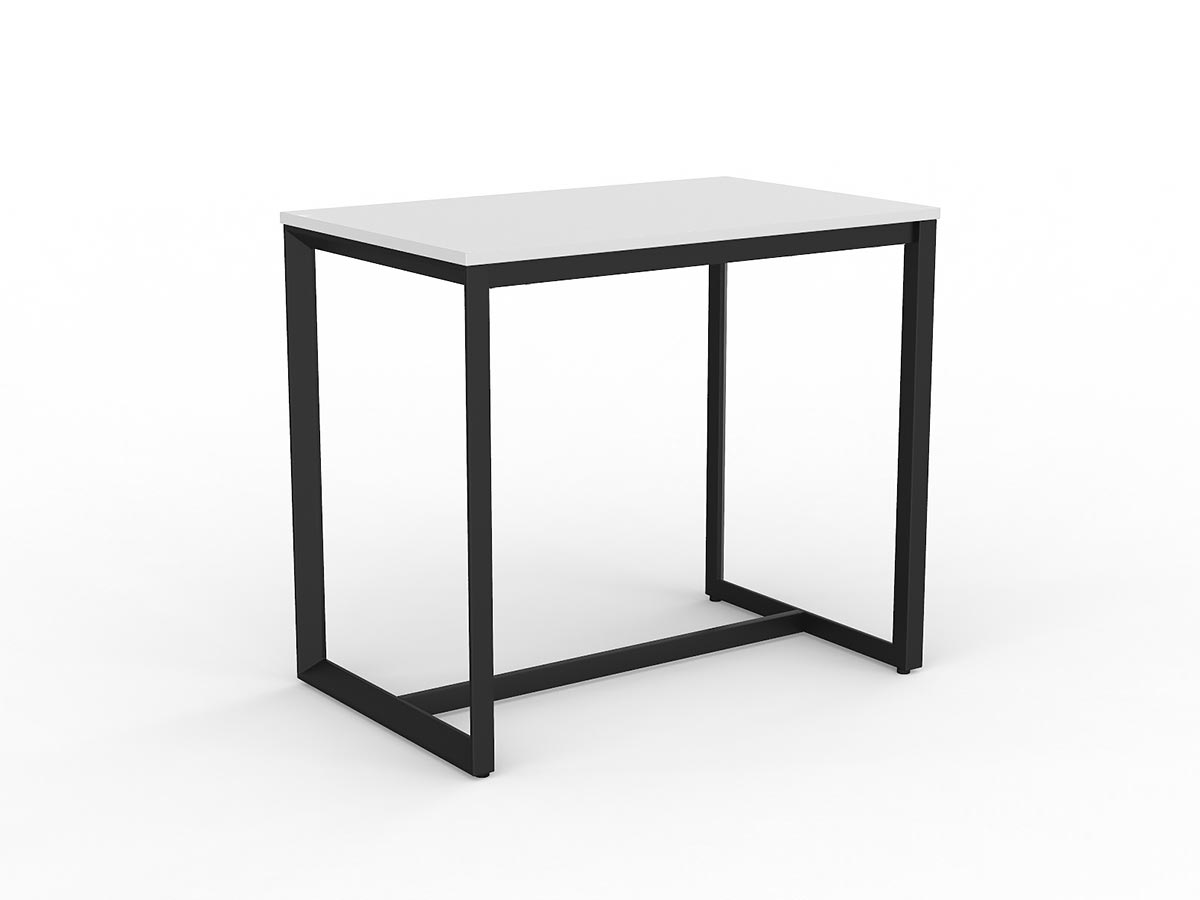 OL Anvil Bar Leaner Table – White Top with Black Base