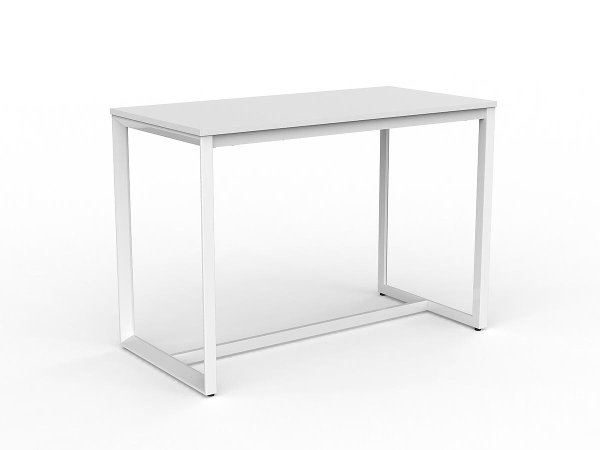 OL Anvil Bar Leaner Table – White Top with White Base