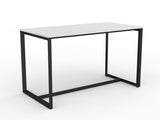 OL Anvil Bar Leaner Table – White Top with Black Base