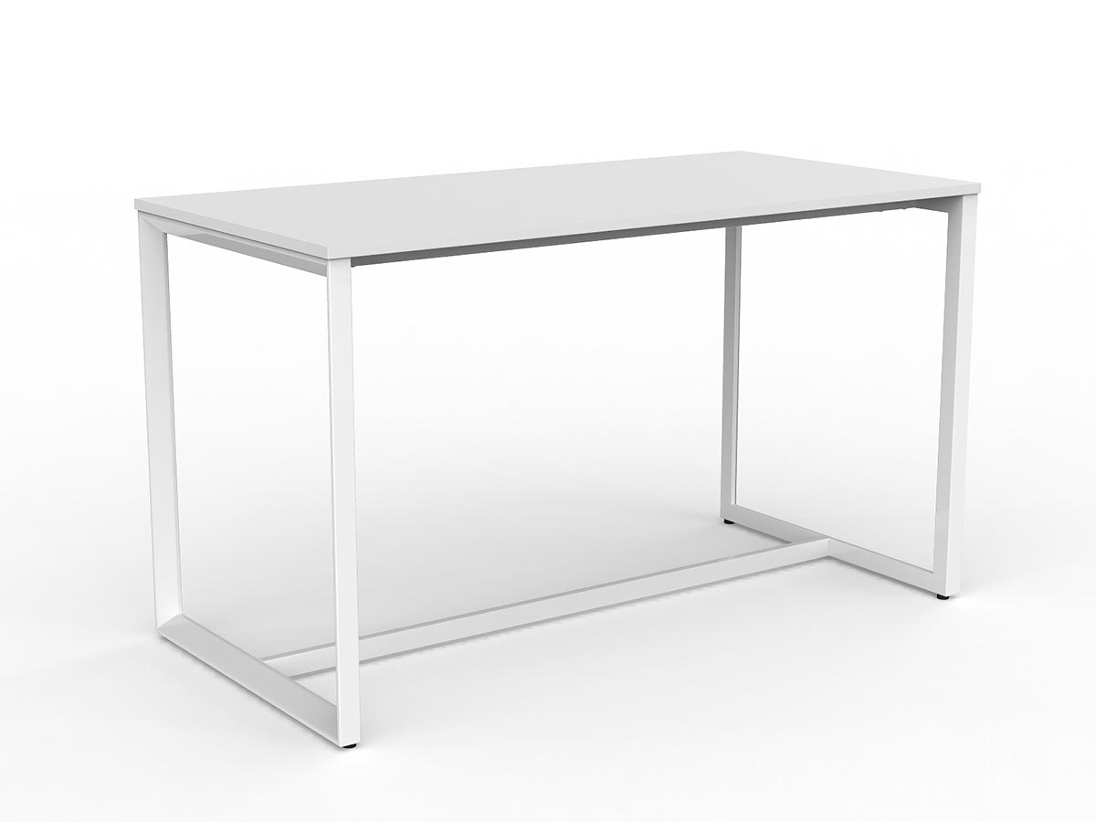 OL Anvil Bar Leaner Table – White Top with White Base