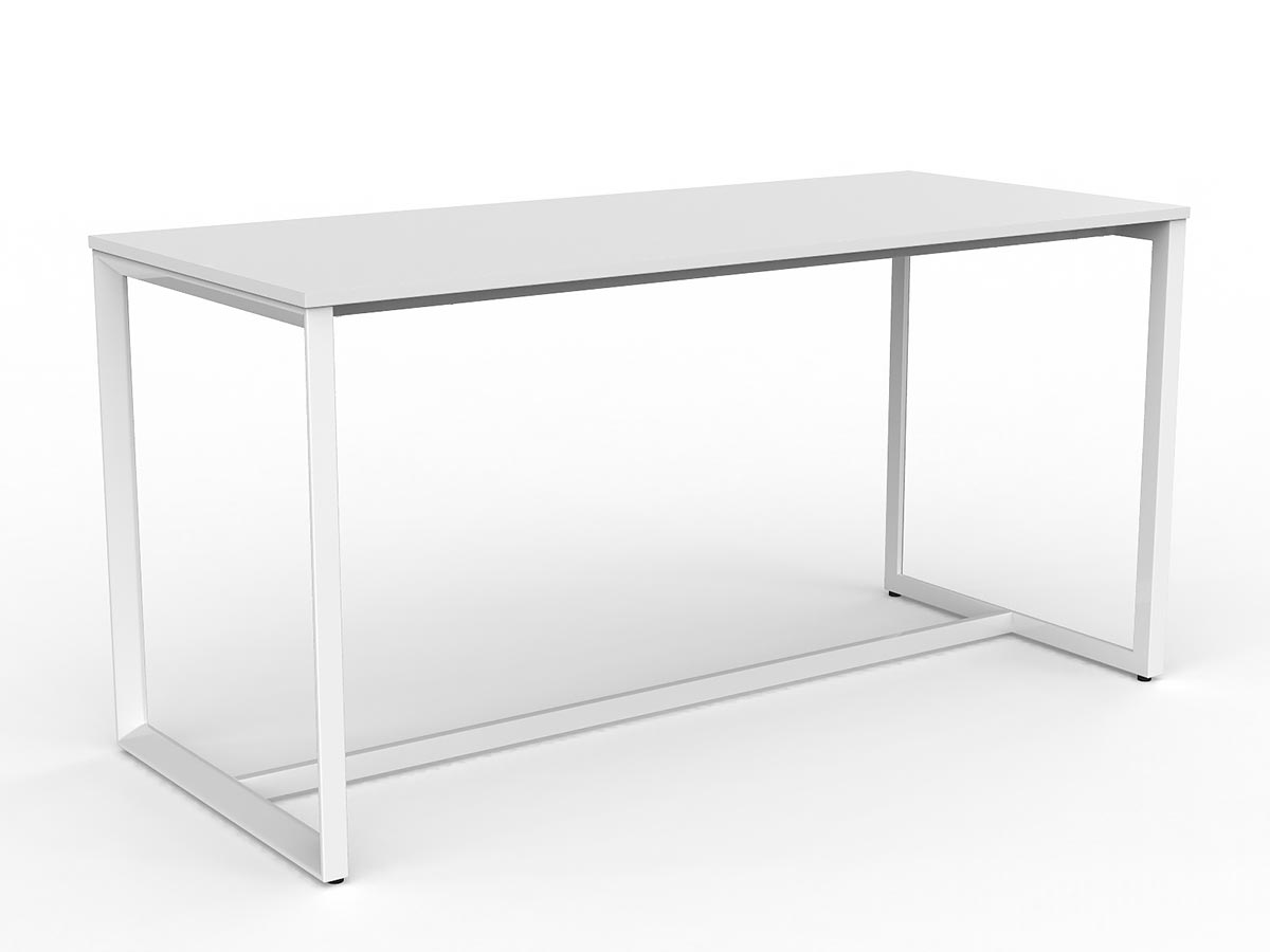 OL Anvil Bar Leaner Table – White Top with White Base