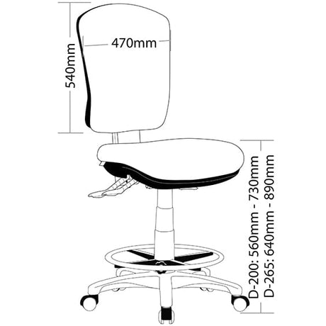 ST Aqua Fabric Upholstered High Back Drafting Chair