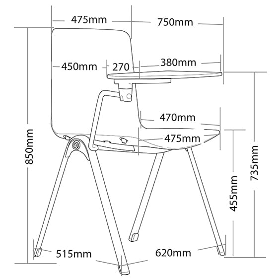 ST Aria Training Chair with Tablet Arm