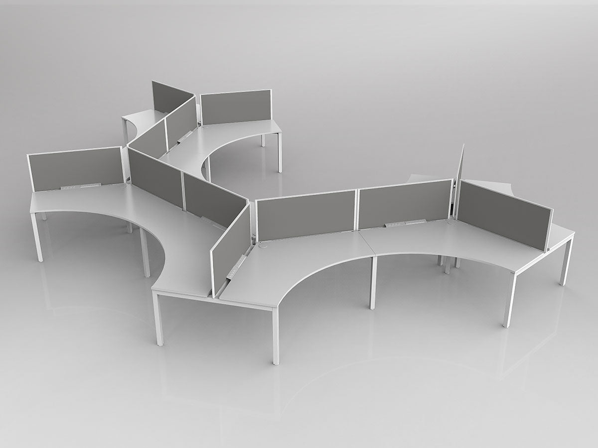 OL Axis 12 User 120° Workstation with Screen - Breathe Fabric