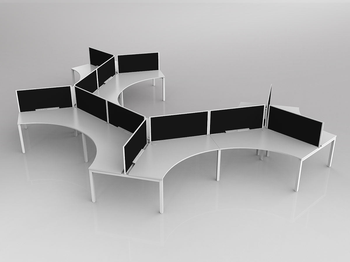 OL Axis 12 User 120° Workstation with Screen - Breathe Fabric