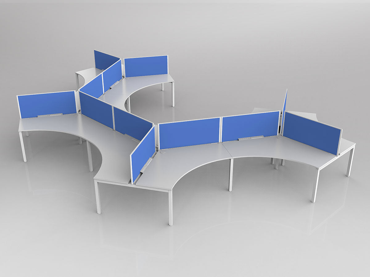 OL Axis 12 User 120° Workstation with Screen - Breathe Fabric