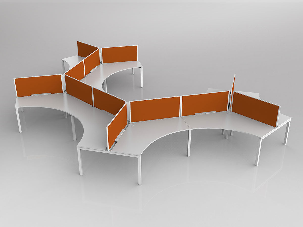 OL Axis 12 User 120° Workstation with Screen - Breathe Fabric